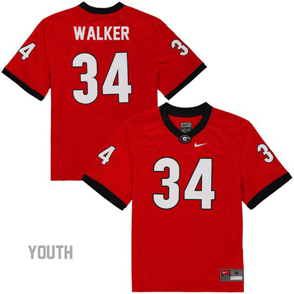 Youth Georgia Bulldogs Herschel Walker Youth #34 College Jersey - Red